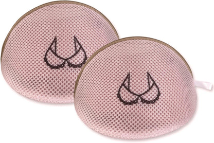 (2Pcs) high-end zipper mesh laundry bag, travel storage and finishing bag, to protect your exquisite clothes, suitable for jackets, underwear, tights, etc. (Pink, Shell bra)