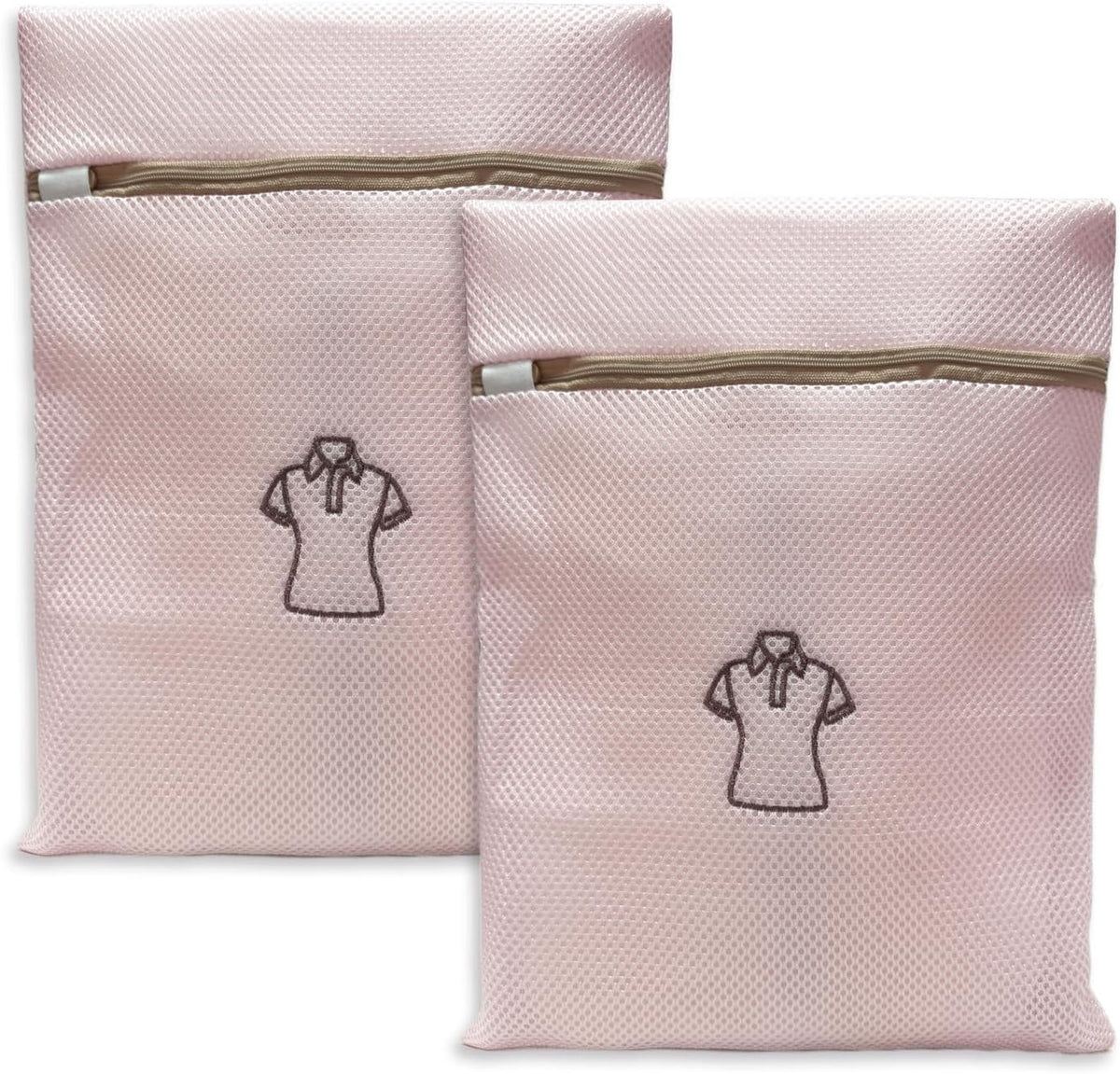 (2Pcs) high-end zipper mesh laundry bag, travel storage and finishing bag, to protect your exquisite clothes, suitable for jackets, underwear, tights, etc. (Pink, Shell bra)
