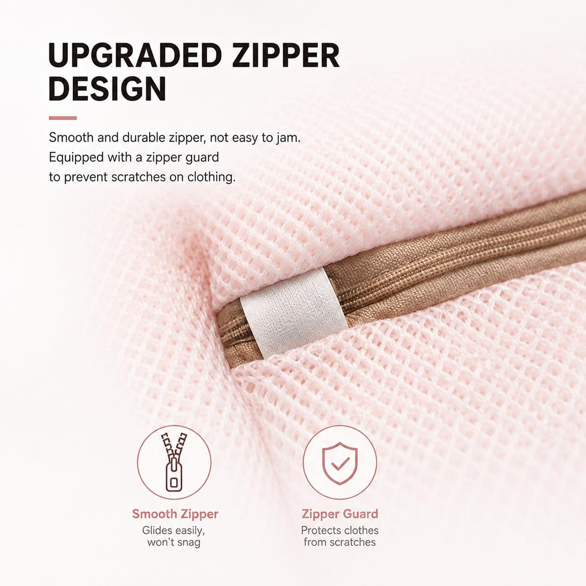 (2Pcs) high-end zipper mesh laundry bag, travel storage and finishing bag, to protect your exquisite clothes, suitable for jackets, underwear, tights, etc. (Pink, Shell bra)