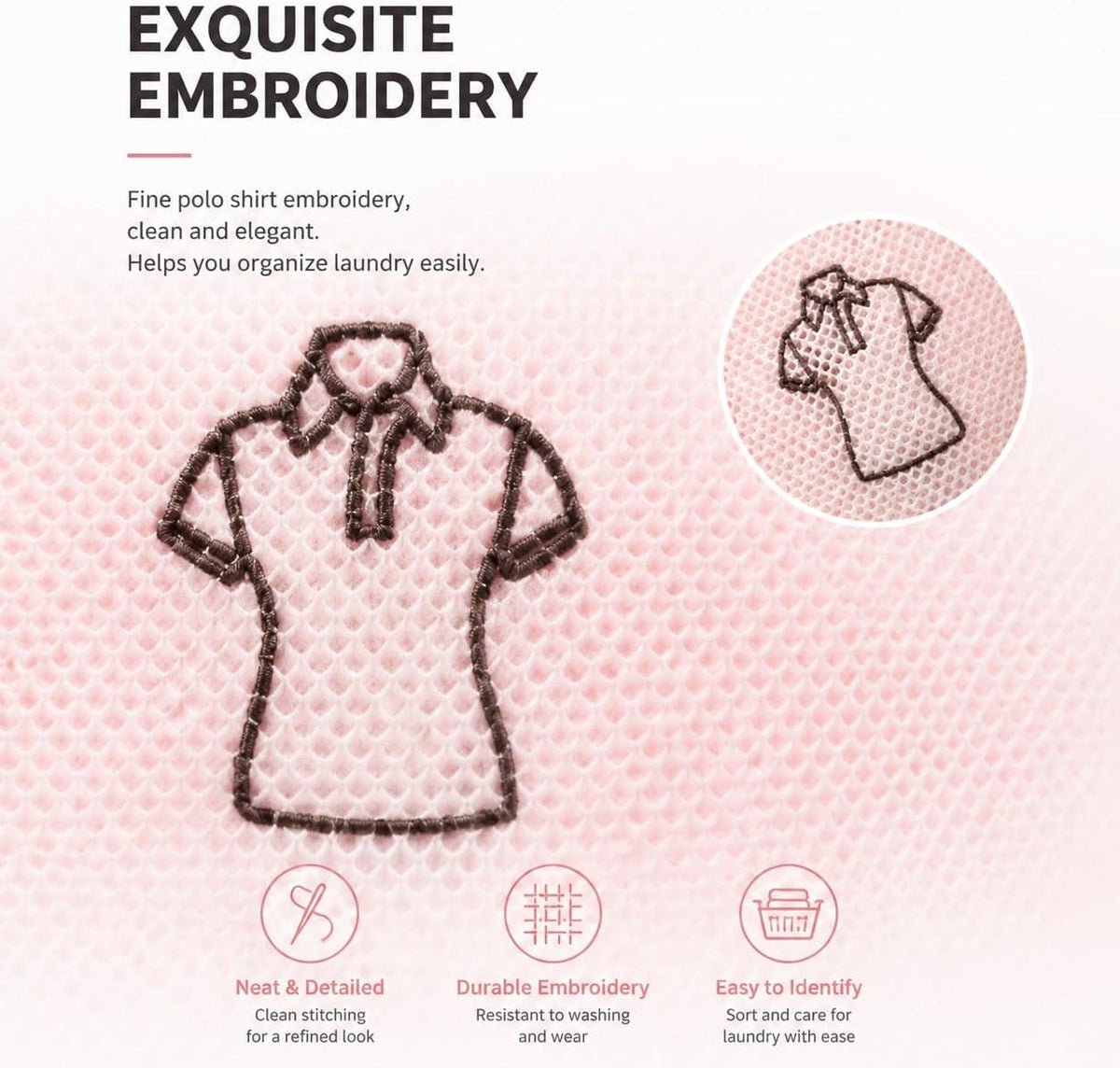 (2Pcs) high-end zipper mesh laundry bag, travel storage and finishing bag, to protect your exquisite clothes, suitable for jackets, underwear, tights, etc. (Pink, Shell bra)