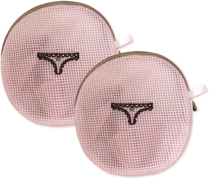 (2Pcs) high-end zipper mesh laundry bag, travel storage and finishing bag, to protect your exquisite clothes, suitable for jackets, underwear, tights, etc. (Pink, Shell bra)