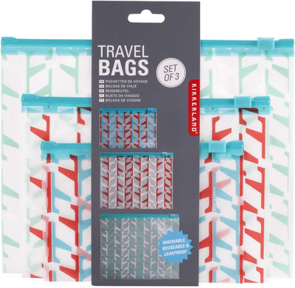 Kikkerland Around The World Travel Bags, Set of 4