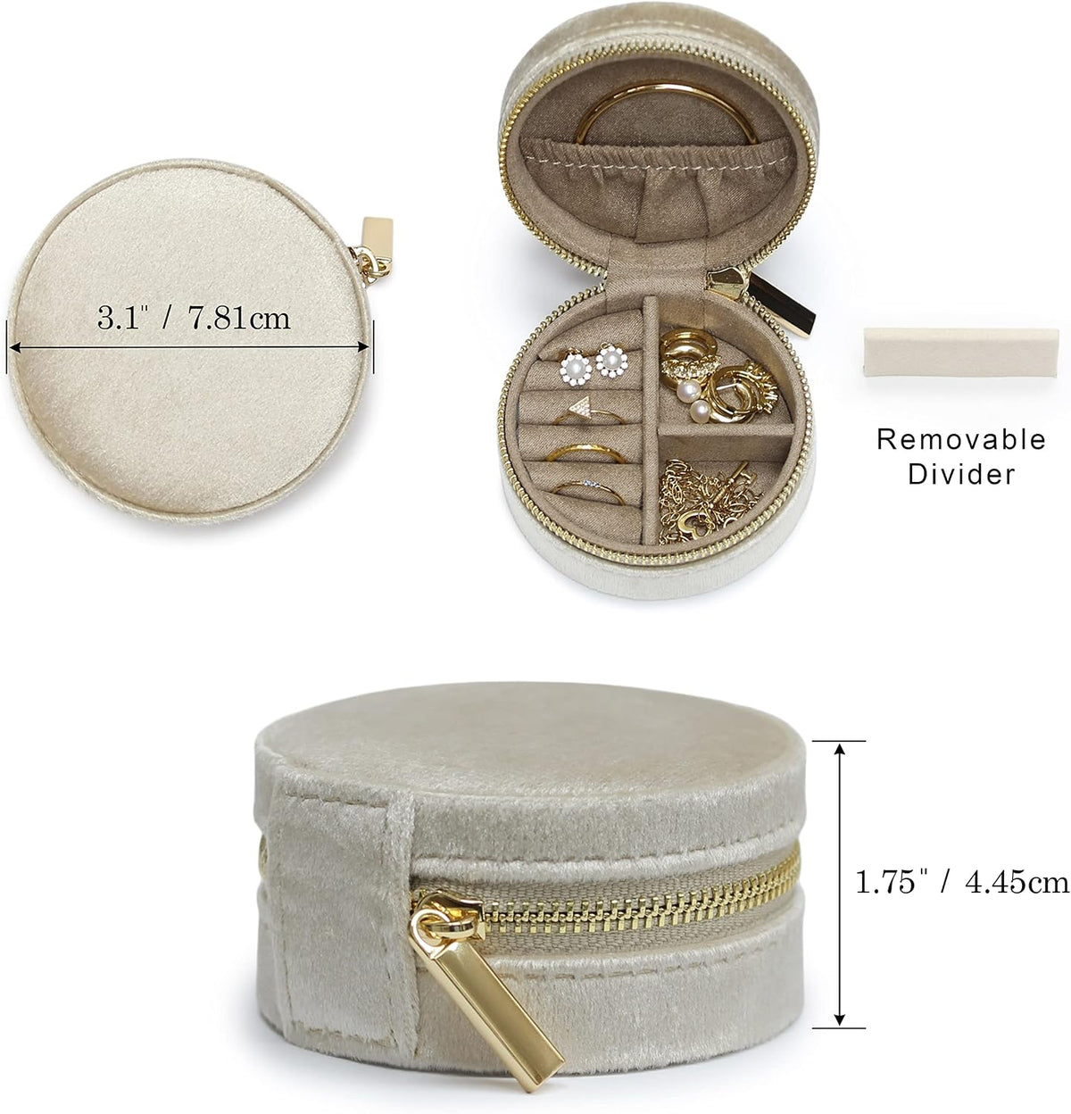 Travel Jewelry Box Organizer Velvet Travel Case With Mirror Rings Earrings Necklaces Storage Organizer Box (Red)