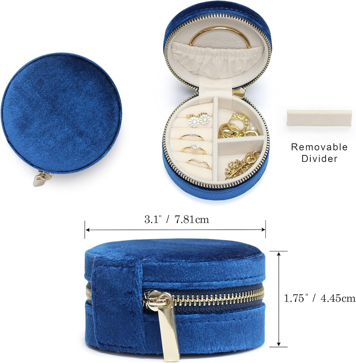 Travel Jewelry Box Organizer Velvet Travel Case With Mirror Rings Earrings Necklaces Storage Organizer Box (Red)