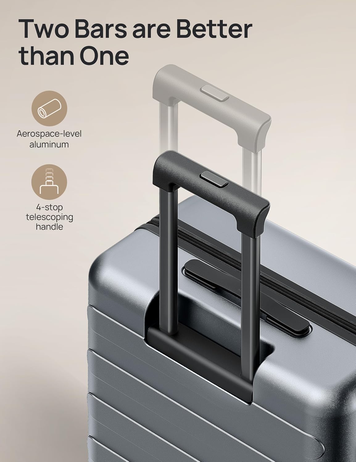 Carry On Luggage 22x14x9 Airline Approved, 20 Inch Luggage with Smooth Spinner Wheels, Expandable, Hard Shell PC Suitcase, Lightweight Travel Luggage, TSA Approved (Shadow, Rhine Max)
