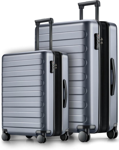 Carry On Luggage 22x14x9 Airline Approved, 20 Inch Luggage with Smooth Spinner Wheels, Expandable, Hard Shell PC Suitcase, Lightweight Travel Luggage, TSA Approved (Shadow, Rhine Max)
