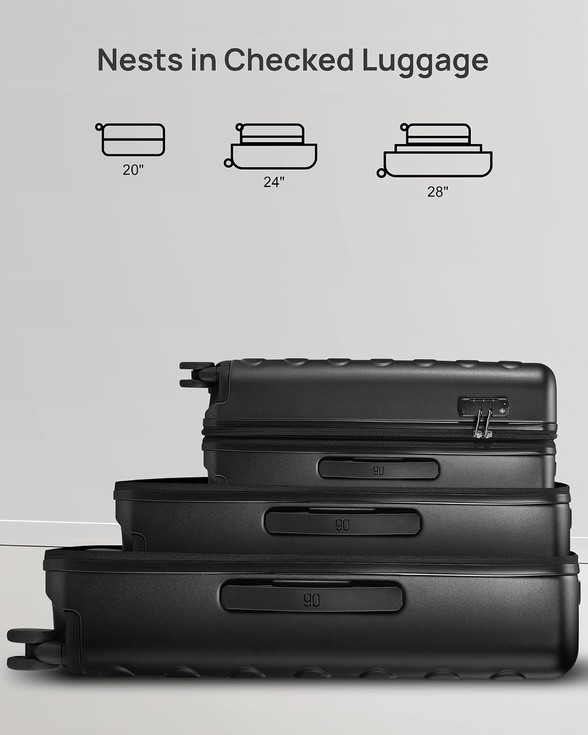 Carry On Luggage 22x14x9 Airline Approved, 20 Inch Luggage with Smooth Spinner Wheels, Expandable, Hard Shell PC Suitcase, Lightweight Travel Luggage, TSA Approved (Shadow, Rhine Max)