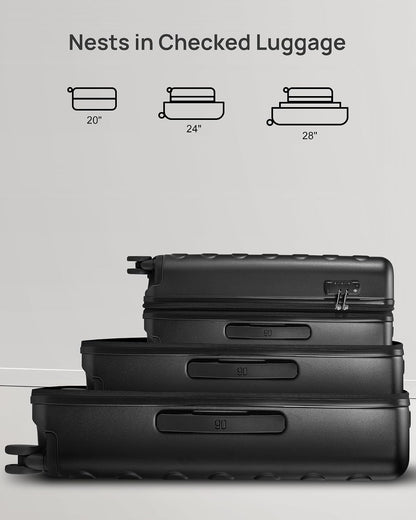 Carry On Luggage 22x14x9 Airline Approved, 20 Inch Luggage with Smooth Spinner Wheels, Expandable, Hard Shell PC Suitcase, Lightweight Travel Luggage, TSA Approved (Shadow, Rhine Max)