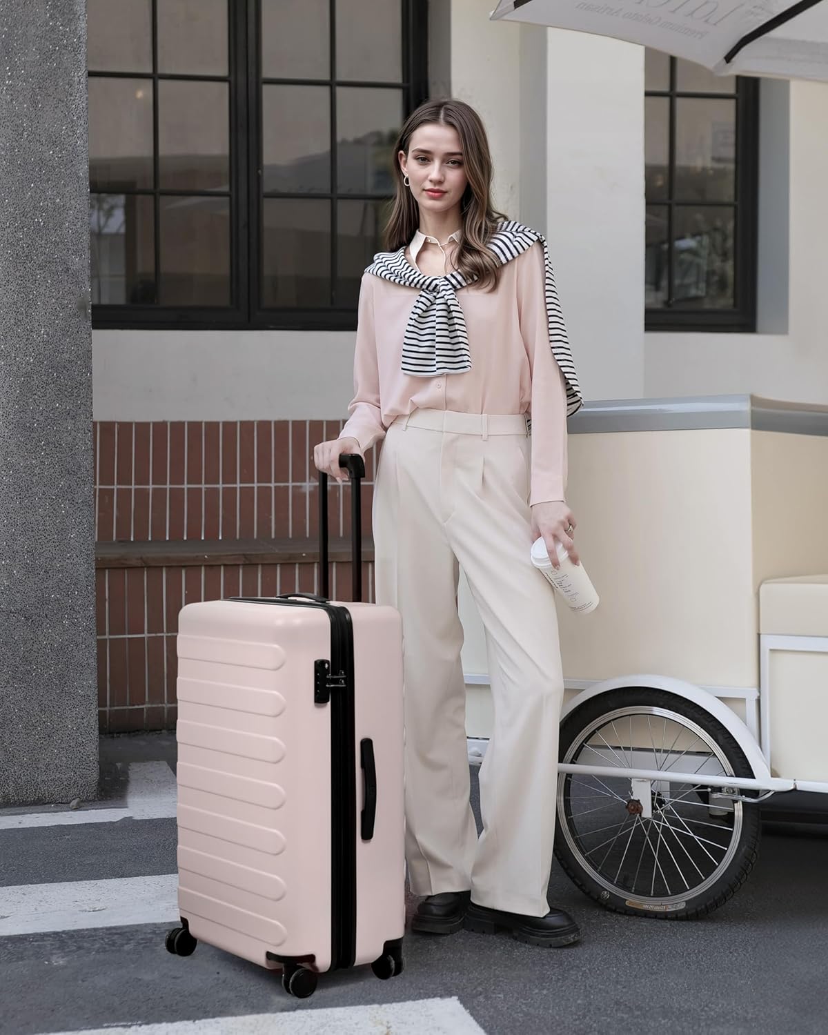 Carry On Luggage 22x14x9 Airline Approved, 20 Inch Luggage with Smooth Spinner Wheels, Expandable, Hard Shell PC Suitcase, Lightweight Travel Luggage, TSA Approved (Shadow, Rhine Max)