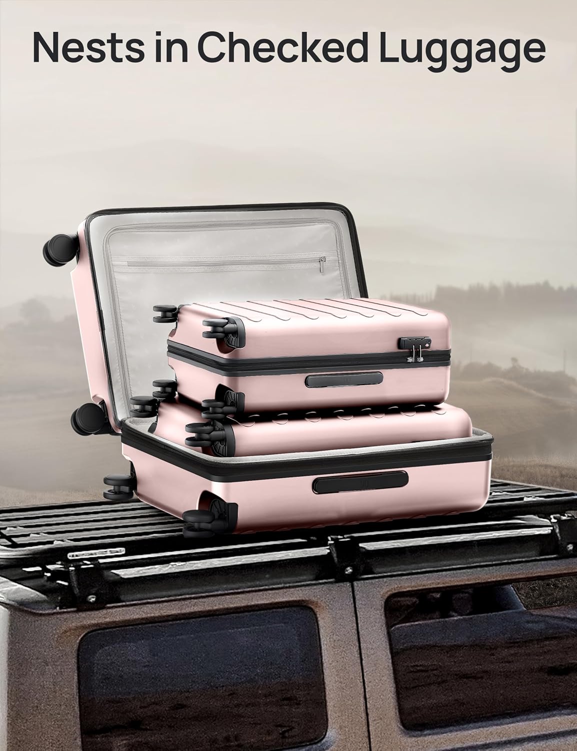 Carry On Luggage 22x14x9 Airline Approved, 20 Inch Luggage with Smooth Spinner Wheels, Expandable, Hard Shell PC Suitcase, Lightweight Travel Luggage, TSA Approved (Shadow, Rhine Max)