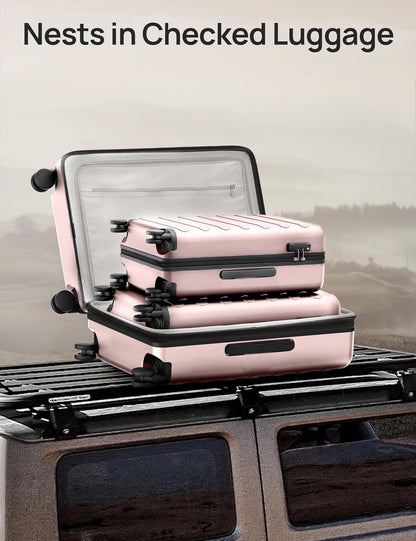 Carry On Luggage 22x14x9 Airline Approved, 20 Inch Luggage with Smooth Spinner Wheels, Expandable, Hard Shell PC Suitcase, Lightweight Travel Luggage, TSA Approved (Shadow, Rhine Max)