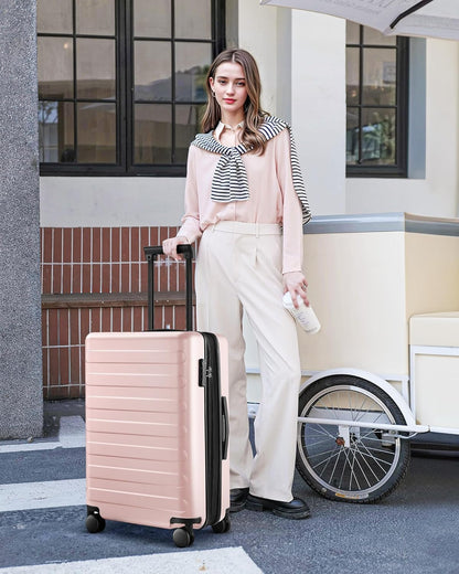 Carry On Luggage 22x14x9 Airline Approved, 20 Inch Luggage with Smooth Spinner Wheels, Expandable, Hard Shell PC Suitcase, Lightweight Travel Luggage, TSA Approved (Shadow, Rhine Max)