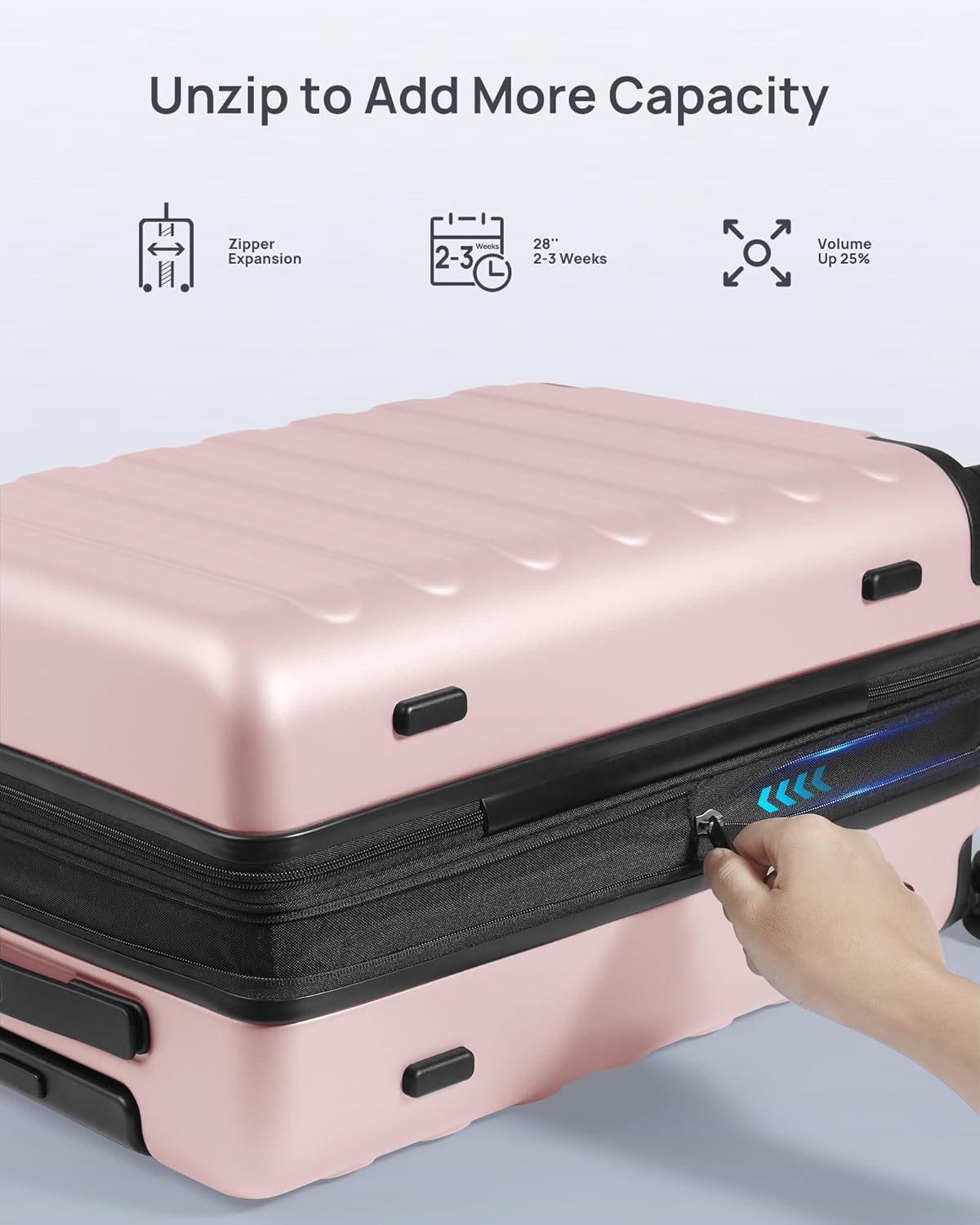 Carry On Luggage 22x14x9 Airline Approved, 20 Inch Luggage with Smooth Spinner Wheels, Expandable, Hard Shell PC Suitcase, Lightweight Travel Luggage, TSA Approved (Shadow, Rhine Max)