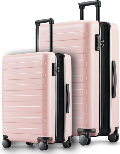 Carry On Luggage 22x14x9 Airline Approved, 20 Inch Luggage with Smooth Spinner Wheels, Expandable, Hard Shell PC Suitcase, Lightweight Travel Luggage, TSA Approved (Shadow, Rhine Max)