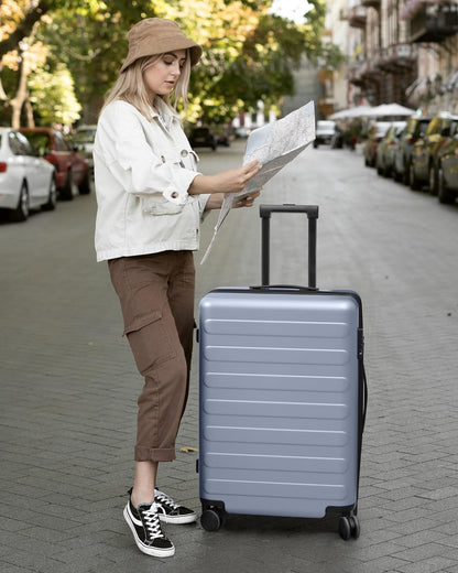 Carry On Luggage 22x14x9 Airline Approved, 20 Inch Luggage with Smooth Spinner Wheels, Expandable, Hard Shell PC Suitcase, Lightweight Travel Luggage, TSA Approved (Shadow, Rhine Max)