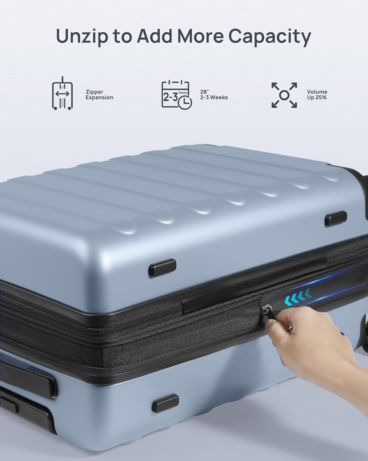 Carry On Luggage 22x14x9 Airline Approved, 20 Inch Luggage with Smooth Spinner Wheels, Expandable, Hard Shell PC Suitcase, Lightweight Travel Luggage, TSA Approved (Shadow, Rhine Max)