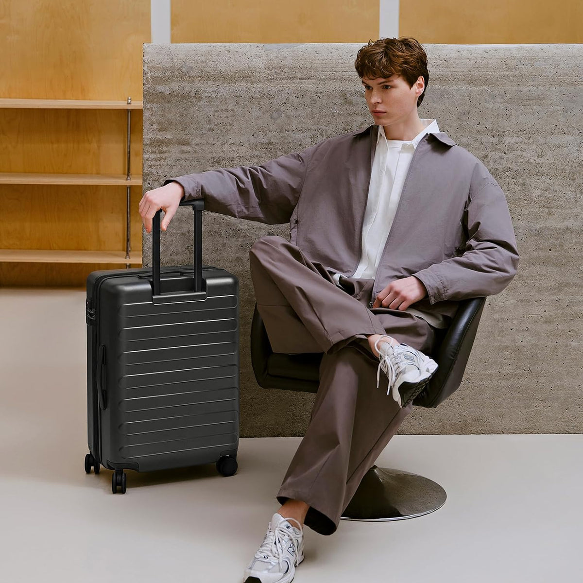 Carry On Luggage 22x14x9 Airline Approved, 20 Inch Luggage with Smooth Spinner Wheels, Expandable, Hard Shell PC Suitcase, Lightweight Travel Luggage, TSA Approved (Shadow, Rhine Max)