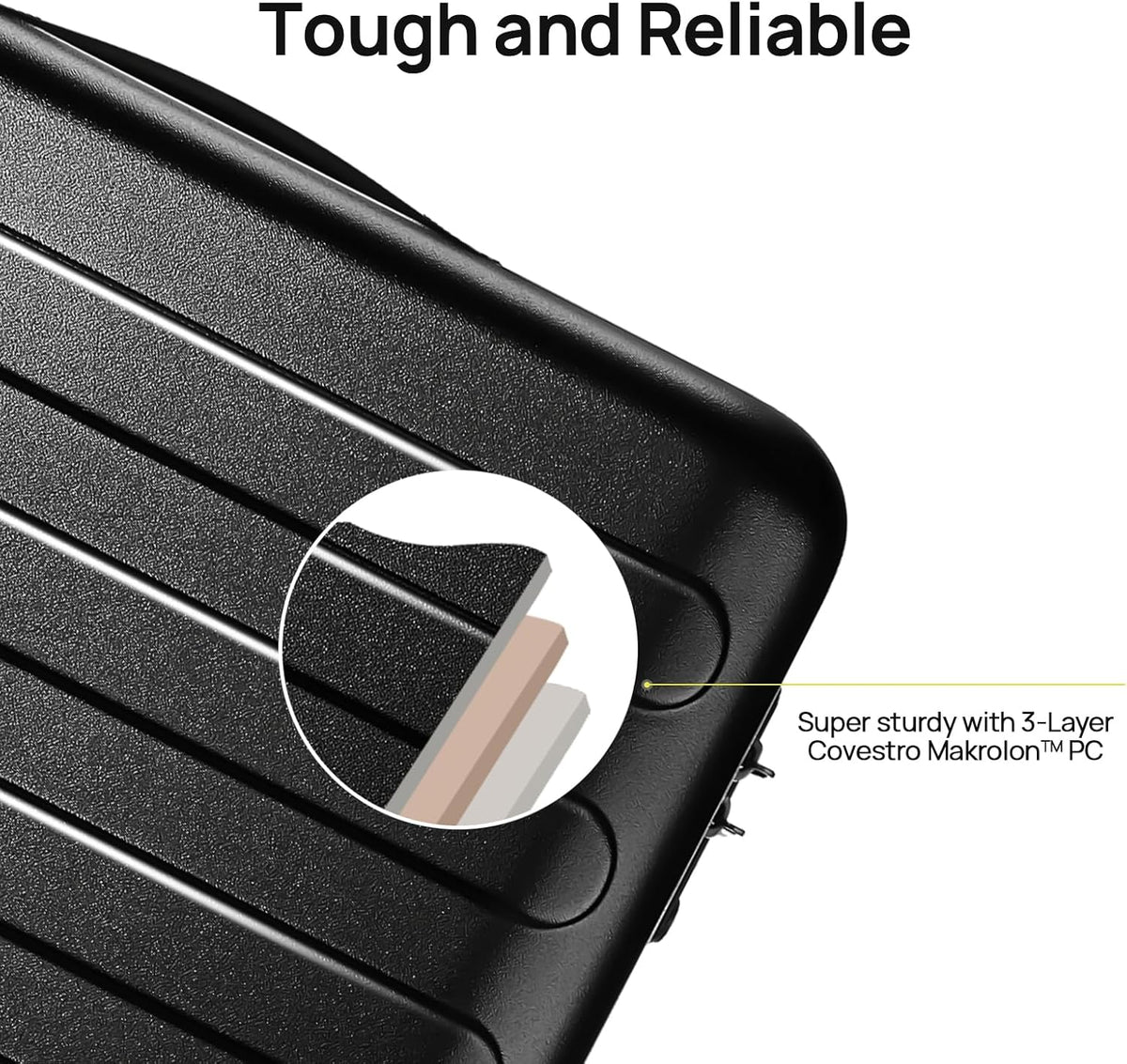 Carry On Luggage 22x14x9 Airline Approved, 20 Inch Luggage with Smooth Spinner Wheels, Expandable, Hard Shell PC Suitcase, Lightweight Travel Luggage, TSA Approved (Shadow, Rhine Max)