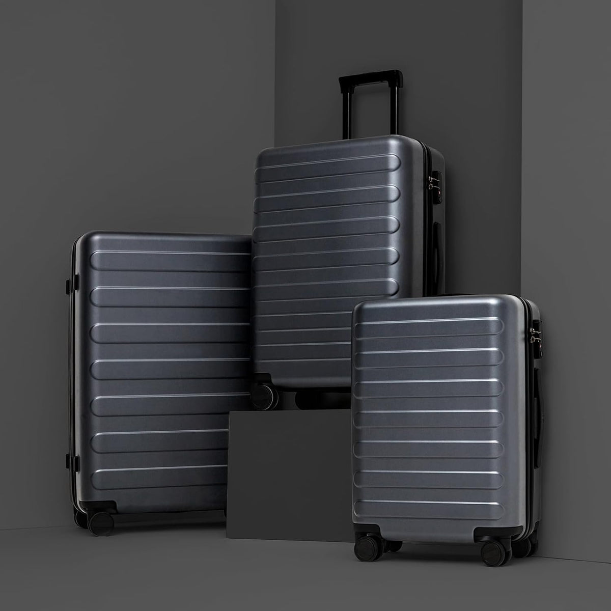 Carry On Luggage 22x14x9 Airline Approved, 20 Inch Luggage with Smooth Spinner Wheels, Expandable, Hard Shell PC Suitcase, Lightweight Travel Luggage, TSA Approved (Shadow, Rhine Max)