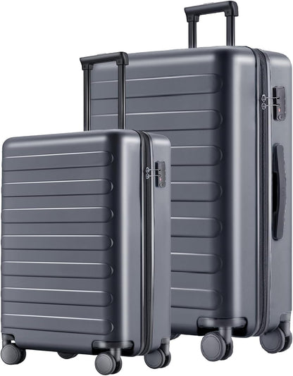 Carry On Luggage 22x14x9 Airline Approved, 20 Inch Luggage with Smooth Spinner Wheels, Expandable, Hard Shell PC Suitcase, Lightweight Travel Luggage, TSA Approved (Shadow, Rhine Max)