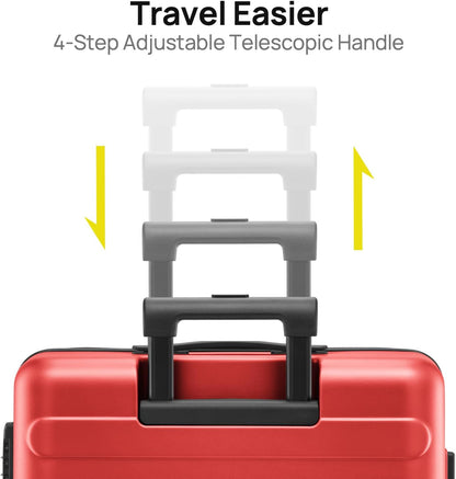 Carry On Luggage 22x14x9 Airline Approved, 20 Inch Luggage with Smooth Spinner Wheels, Expandable, Hard Shell PC Suitcase, Lightweight Travel Luggage, TSA Approved (Shadow, Rhine Max)