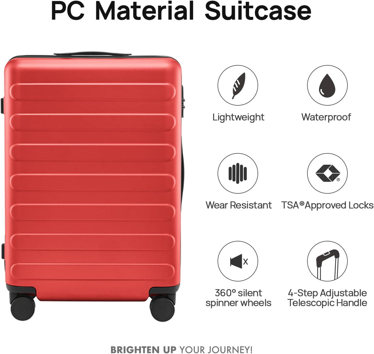 Carry On Luggage 22x14x9 Airline Approved, 20 Inch Luggage with Smooth Spinner Wheels, Expandable, Hard Shell PC Suitcase, Lightweight Travel Luggage, TSA Approved (Shadow, Rhine Max)