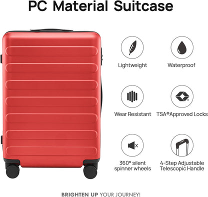 Carry On Luggage 22x14x9 Airline Approved, 20 Inch Luggage with Smooth Spinner Wheels, Expandable, Hard Shell PC Suitcase, Lightweight Travel Luggage, TSA Approved (Shadow, Rhine Max)