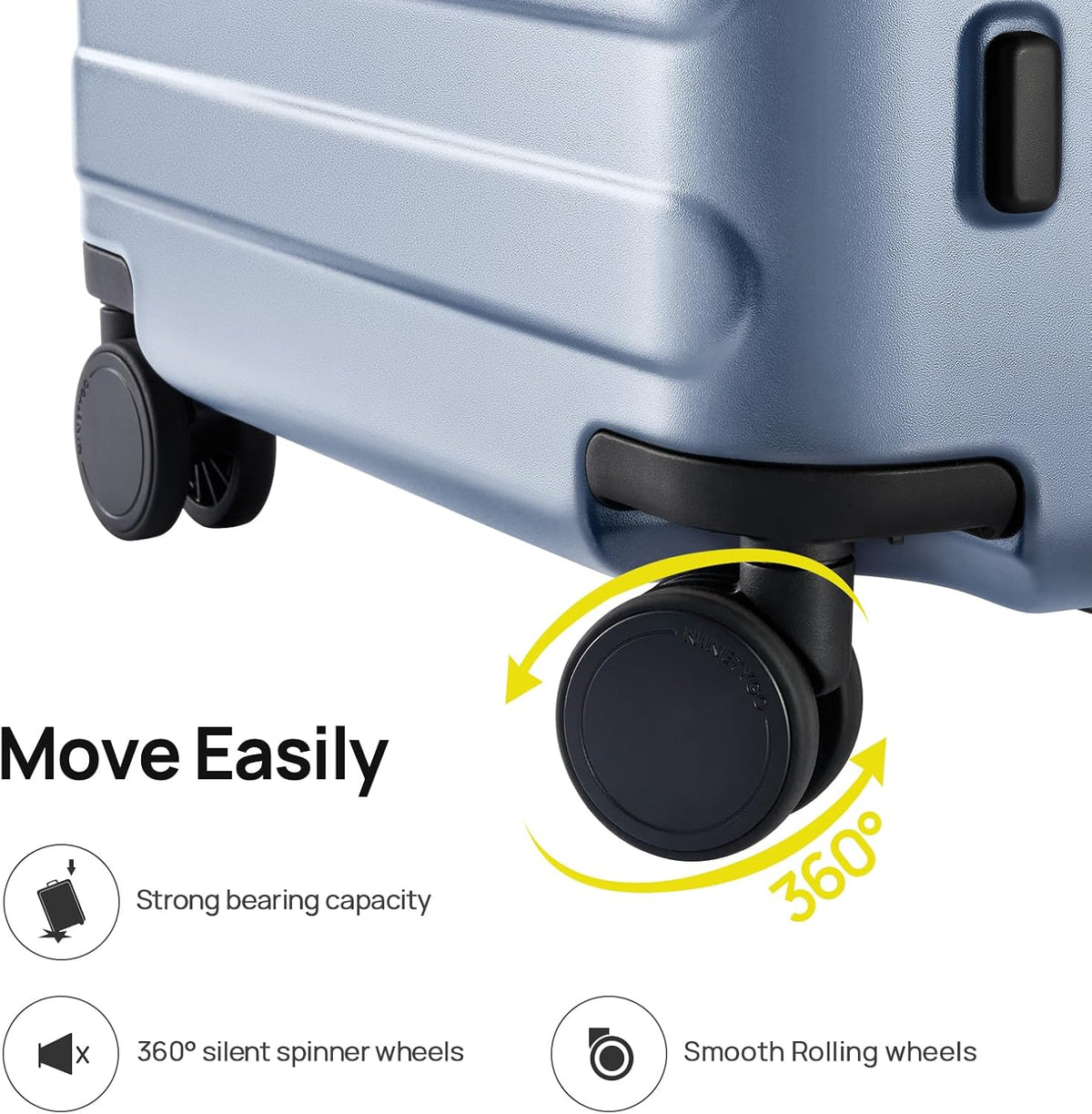 Carry On Luggage 22x14x9 Airline Approved, 20 Inch Luggage with Smooth Spinner Wheels, Expandable, Hard Shell PC Suitcase, Lightweight Travel Luggage, TSA Approved (Shadow, Rhine Max)