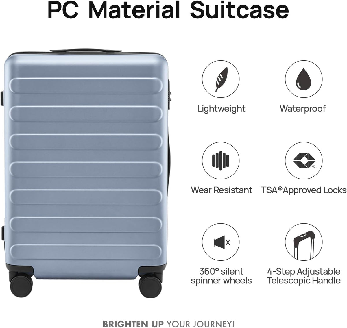 Carry On Luggage 22x14x9 Airline Approved, 20 Inch Luggage with Smooth Spinner Wheels, Expandable, Hard Shell PC Suitcase, Lightweight Travel Luggage, TSA Approved (Shadow, Rhine Max)