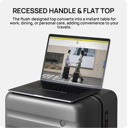 Carry On Luggage 22x14x9 Airline Approved, 20 Inch Luggage with Smooth Spinner Wheels, Expandable, Hard Shell PC Suitcase, Lightweight Travel Luggage, TSA Approved (Shadow, Rhine Max)