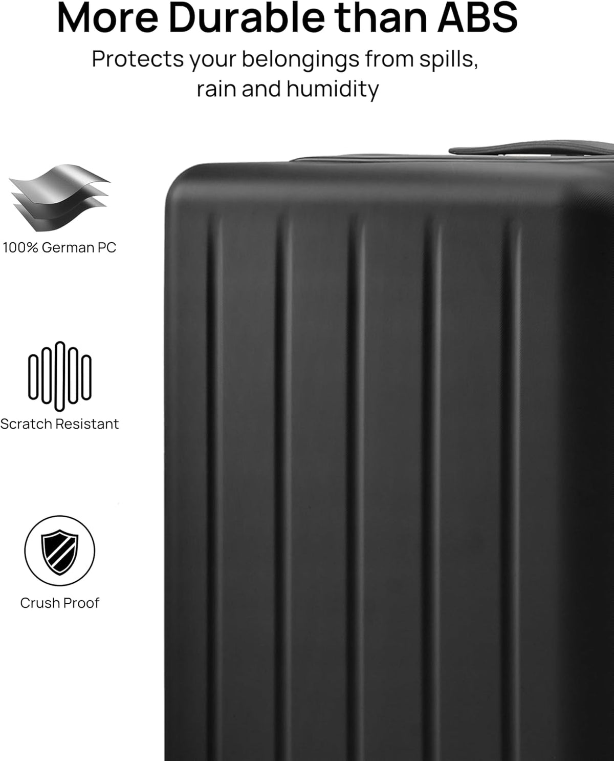 Carry On Luggage 22x14x9 Airline Approved, 20 Inch Luggage with Smooth Spinner Wheels, Expandable, Hard Shell PC Suitcase, Lightweight Travel Luggage, TSA Approved (Shadow, Rhine Max)