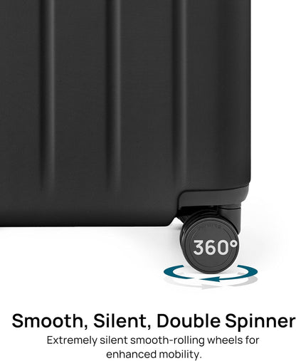 Carry On Luggage 22x14x9 Airline Approved, 20 Inch Luggage with Smooth Spinner Wheels, Expandable, Hard Shell PC Suitcase, Lightweight Travel Luggage, TSA Approved (Shadow, Rhine Max)