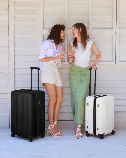 Carry On Luggage 22x14x9 Airline Approved, 20 Inch Luggage with Smooth Spinner Wheels, Expandable, Hard Shell PC Suitcase, Lightweight Travel Luggage, TSA Approved (Shadow, Rhine Max)