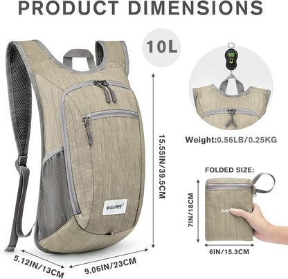 10L/15L Hiking Backpack Lightweight Packable Hiking Daypack Small Travel Outdoor Foldable Shoulder Bag