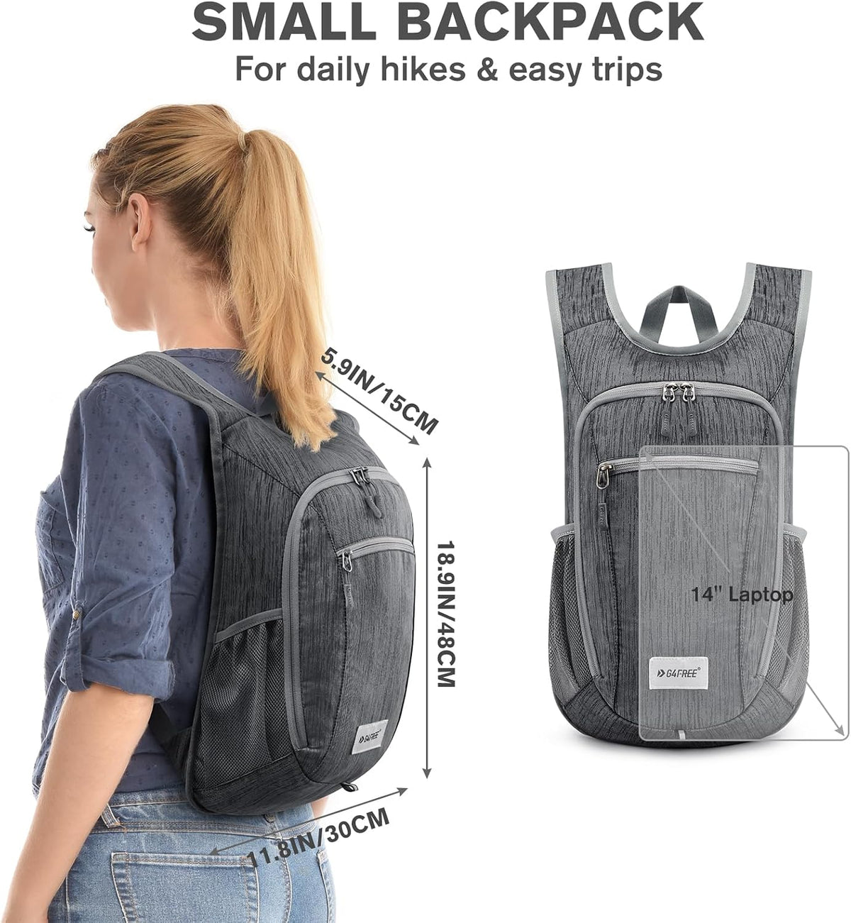 10L/15L Hiking Backpack Lightweight Packable Hiking Daypack Small Travel Outdoor Foldable Shoulder Bag
