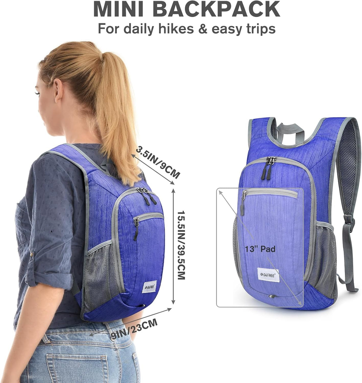 10L/15L Hiking Backpack Lightweight Packable Hiking Daypack Small Travel Outdoor Foldable Shoulder Bag
