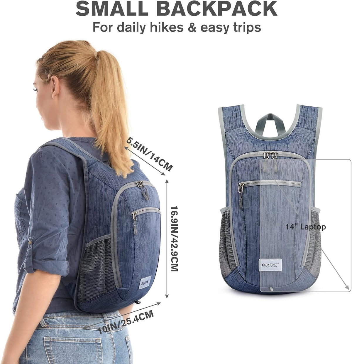 10L/15L Hiking Backpack Lightweight Packable Hiking Daypack Small Travel Outdoor Foldable Shoulder Bag