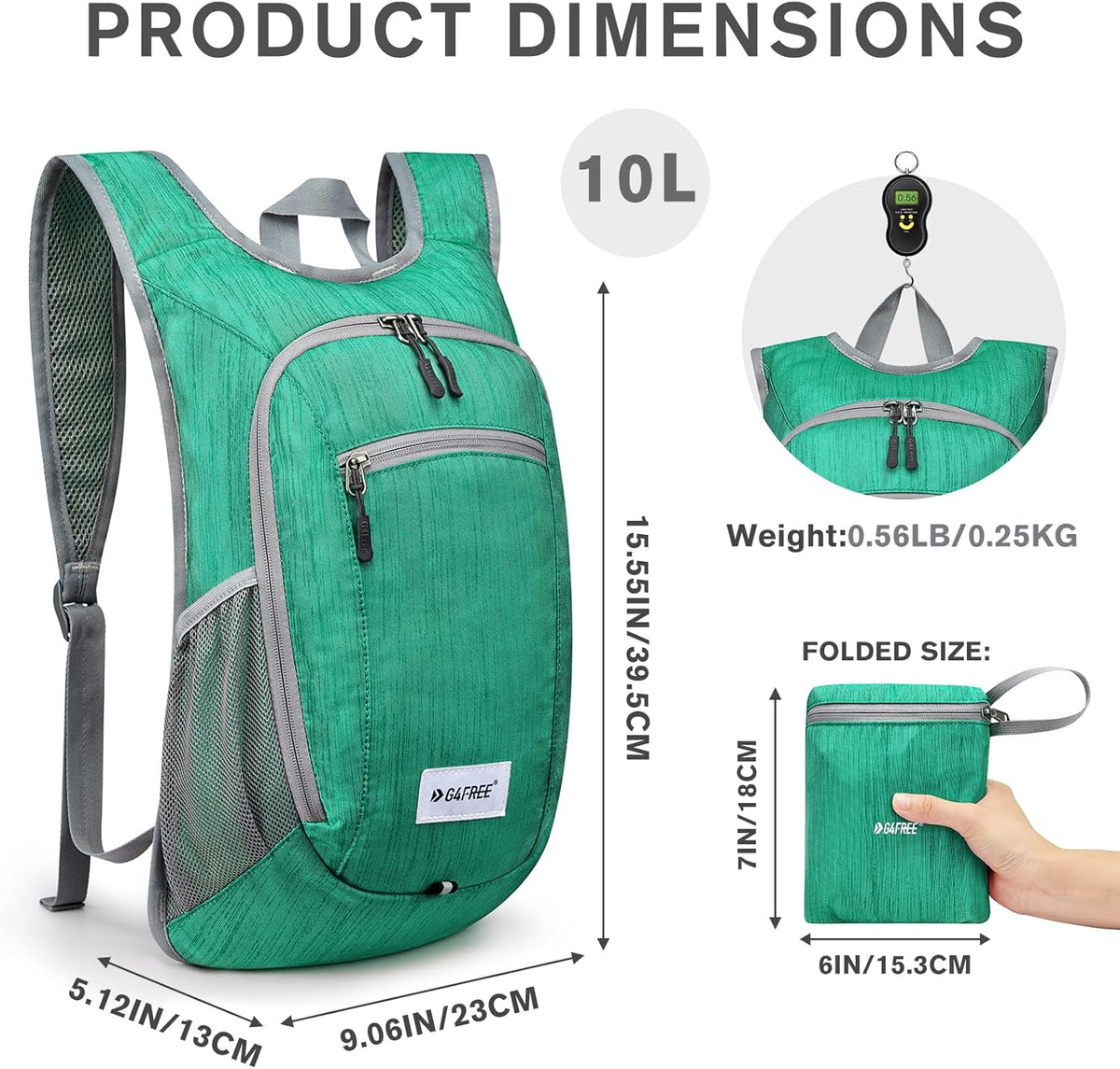10L/15L Hiking Backpack Lightweight Packable Hiking Daypack Small Travel Outdoor Foldable Shoulder Bag