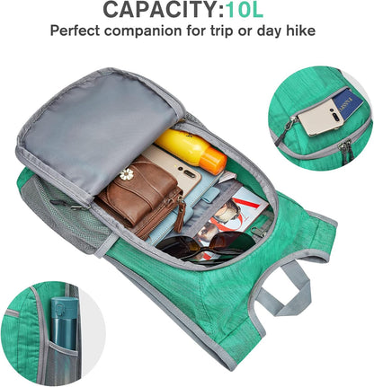 10L/15L Hiking Backpack Lightweight Packable Hiking Daypack Small Travel Outdoor Foldable Shoulder Bag