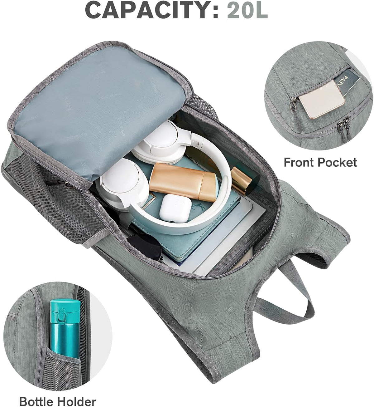 10L/15L Hiking Backpack Lightweight Packable Hiking Daypack Small Travel Outdoor Foldable Shoulder Bag