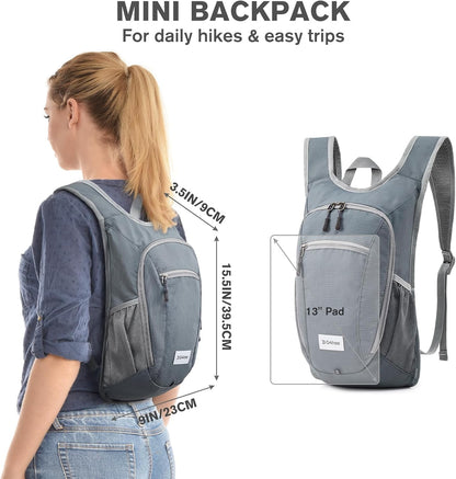 10L/15L Hiking Backpack Lightweight Packable Hiking Daypack Small Travel Outdoor Foldable Shoulder Bag