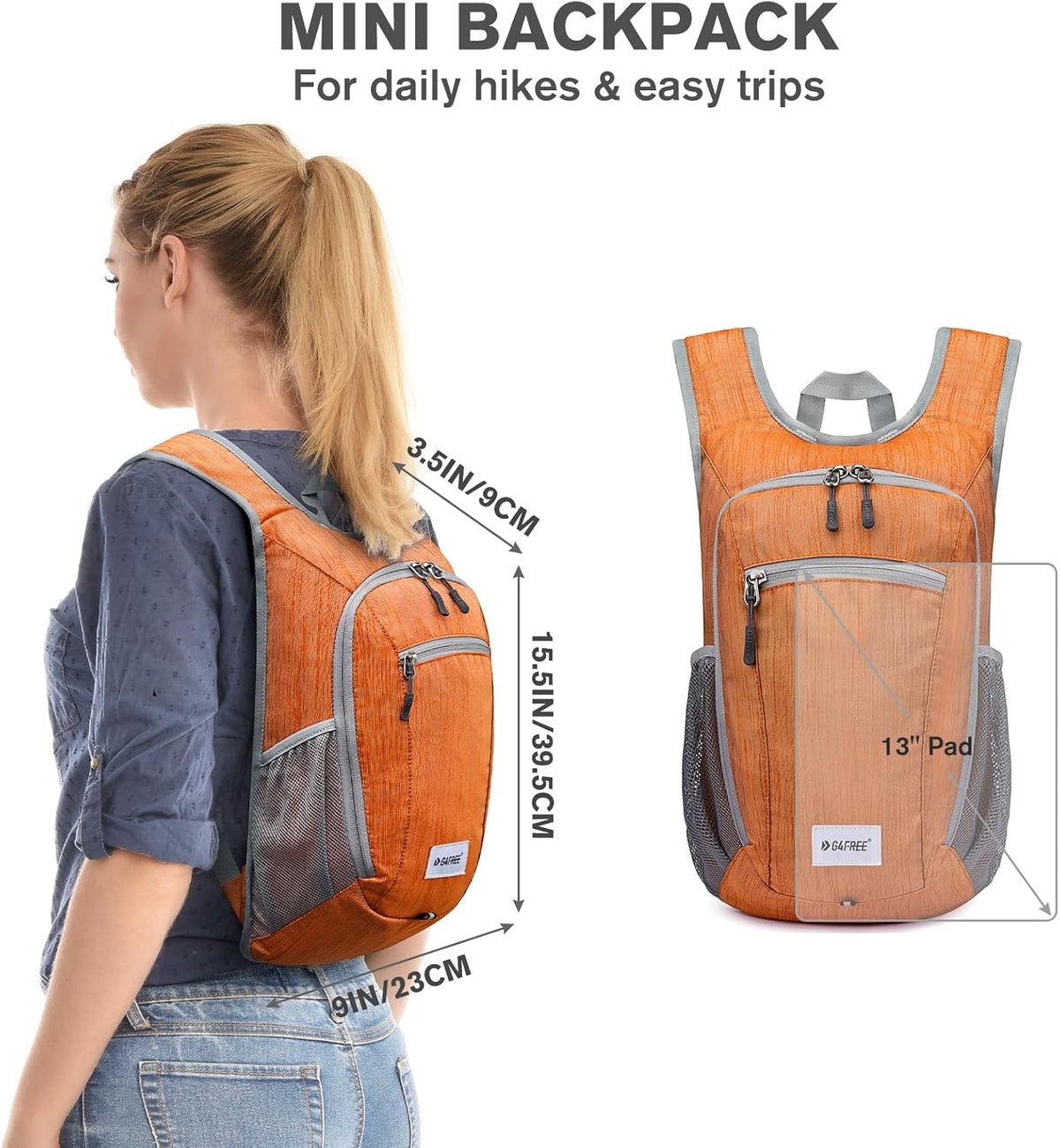10L/15L Hiking Backpack Lightweight Packable Hiking Daypack Small Travel Outdoor Foldable Shoulder Bag