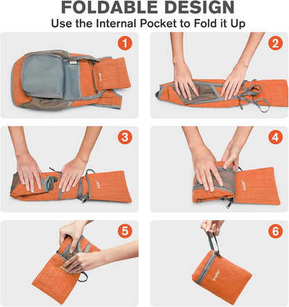 10L/15L Hiking Backpack Lightweight Packable Hiking Daypack Small Travel Outdoor Foldable Shoulder Bag