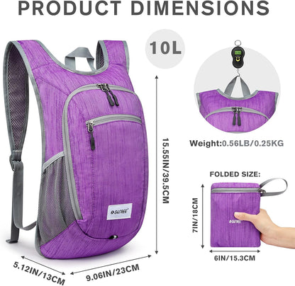 10L/15L Hiking Backpack Lightweight Packable Hiking Daypack Small Travel Outdoor Foldable Shoulder Bag
