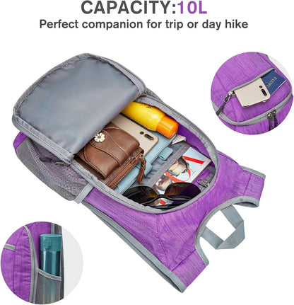 10L/15L Hiking Backpack Lightweight Packable Hiking Daypack Small Travel Outdoor Foldable Shoulder Bag
