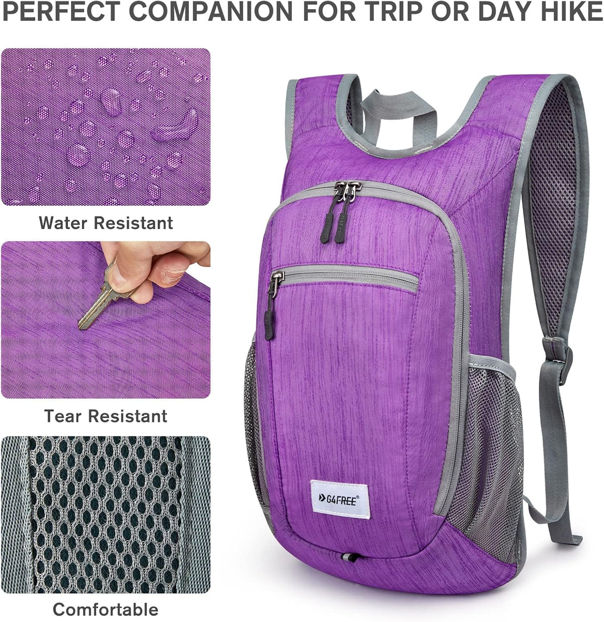 10L/15L Hiking Backpack Lightweight Packable Hiking Daypack Small Travel Outdoor Foldable Shoulder Bag