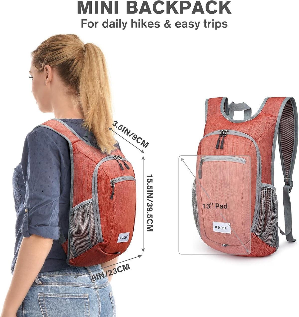 10L/15L Hiking Backpack Lightweight Packable Hiking Daypack Small Travel Outdoor Foldable Shoulder Bag