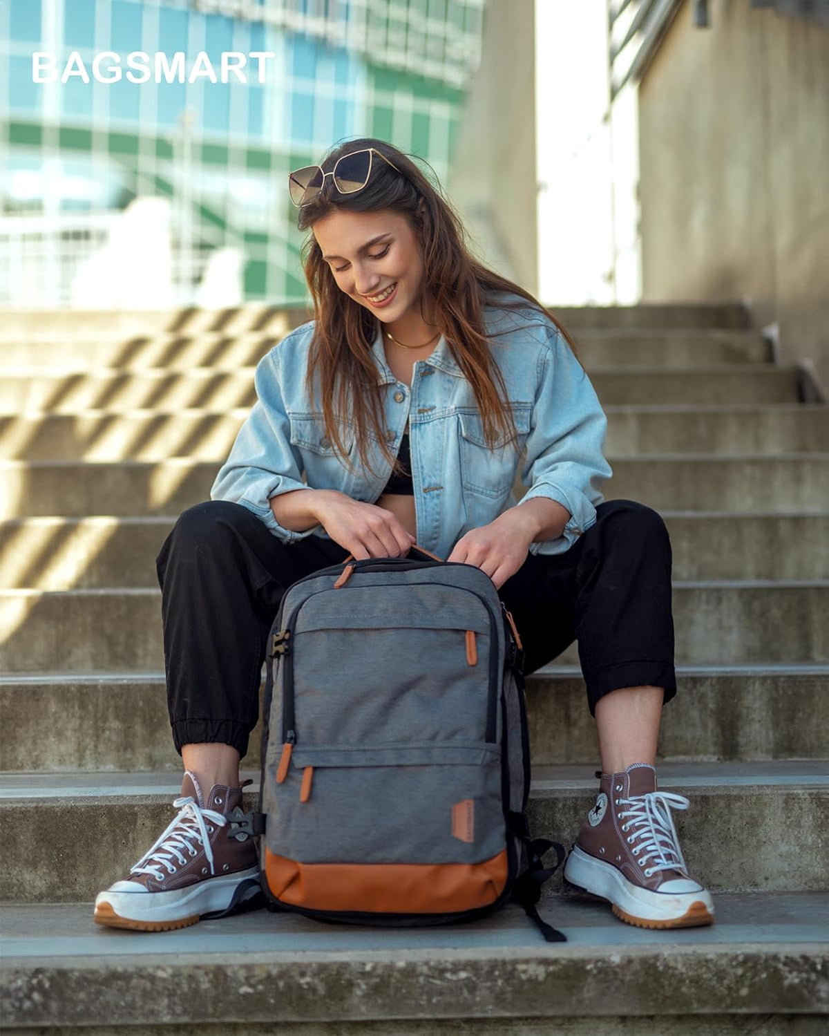 40L Black Travel Laptop Backpack with Packing Cubes and Shoe Bag