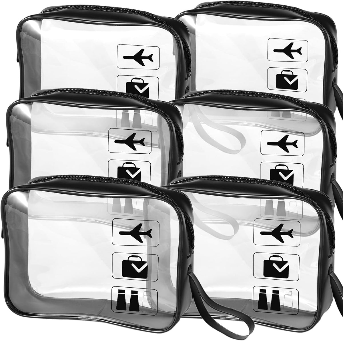 TSA Approved Toiletry Bag Carry on Airport Airline Compliant 3Pcs,Clear Makeup Bag Toiletry bags Quart Size Traveling, 3 Packs Clear Travel Bags for Toiletries,Black