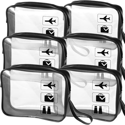 TSA Approved Toiletry Bag Carry on Airport Airline Compliant 3Pcs,Clear Makeup Bag Toiletry bags Quart Size Traveling, 3 Packs Clear Travel Bags for Toiletries,Black
